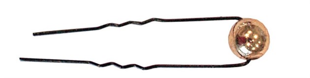 Luggnål Svart Stor Guldpärla 6-p